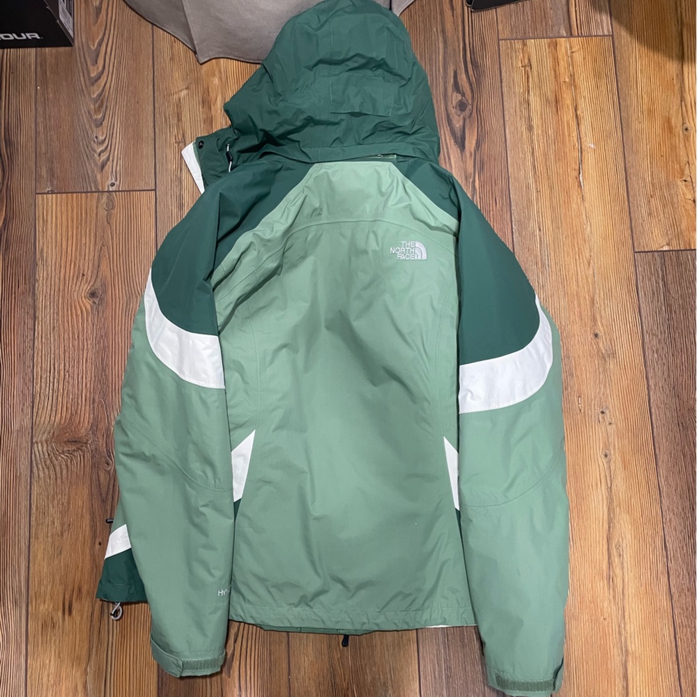 Green North Face jacket